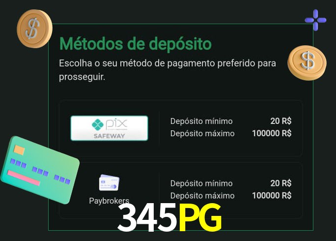 O cassino 345PG oferece uma grande variedade de métodos de pagamento